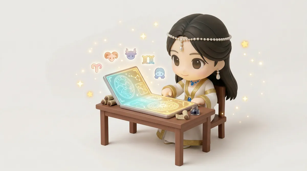 ひかりがホロスコープを読み解くイラスト