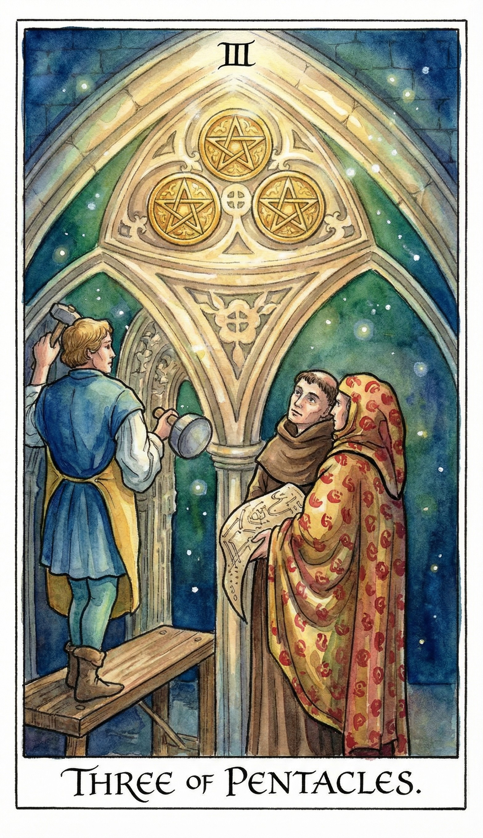 THREE OF PENTACLES