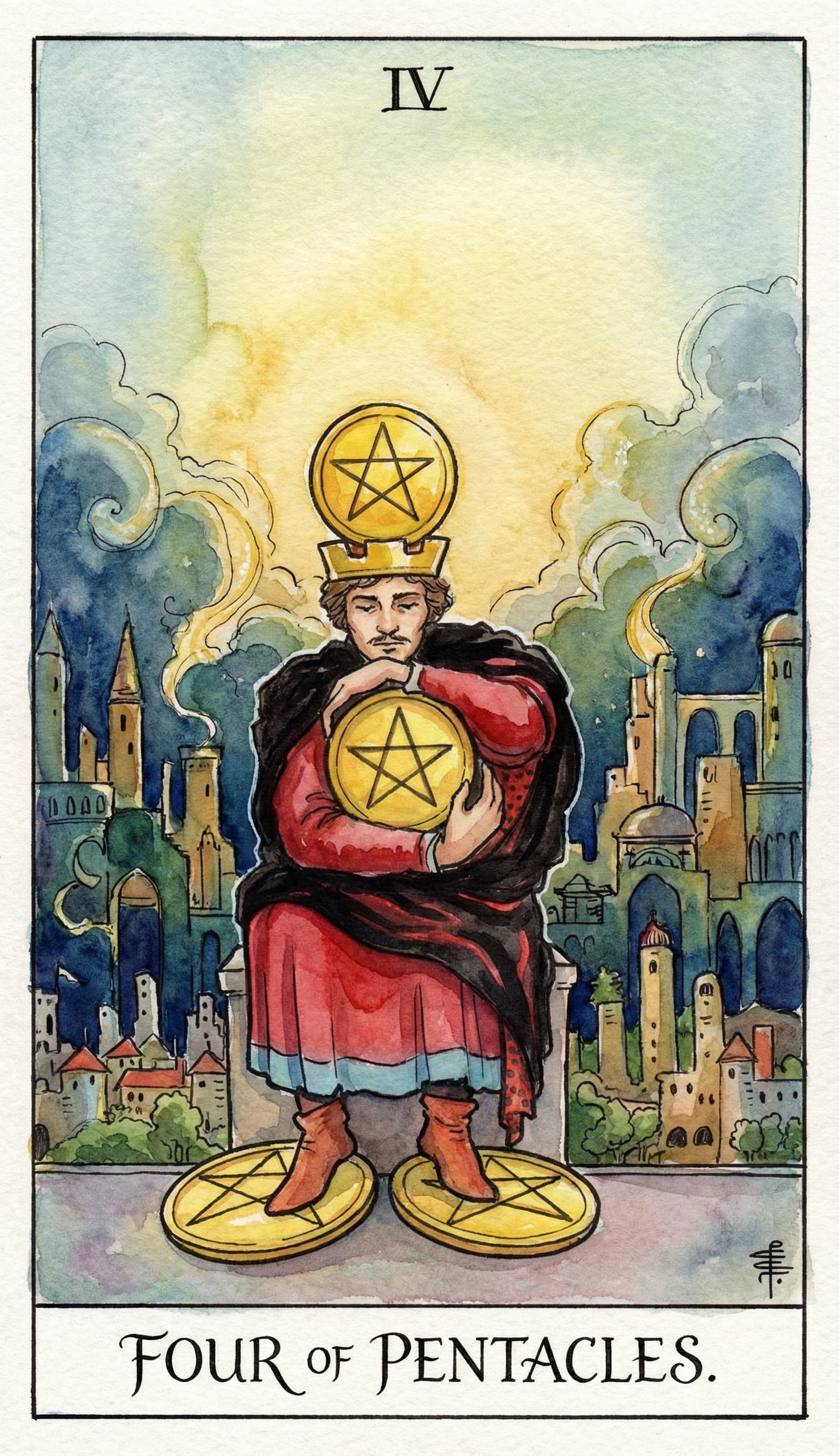 FOUR OF PENTACLES