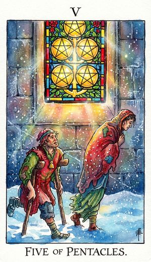 FIVE OF PENTACLES